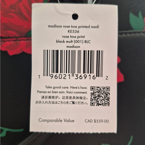 🥳HP🥳Kate Spade NWT Madison Rose Toss Printed Satchel - Picture 7 of 7